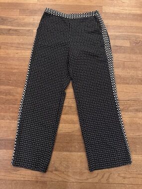 Who What Wear Women's Black and White Wide Leg Pants - Size 12
 b38